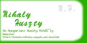 mihaly huszty business card